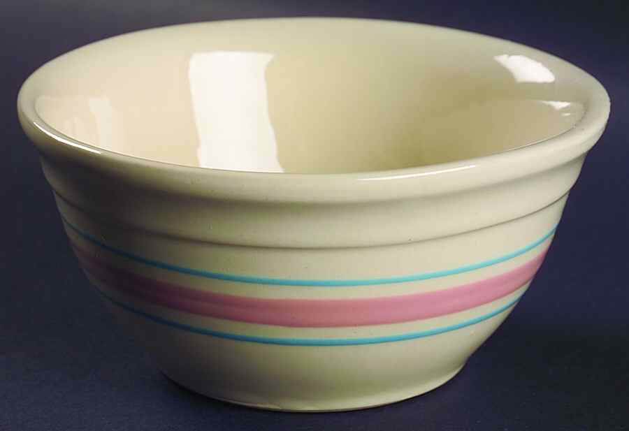 Pink & Blue Stripes 6" Mixing Bowl by Nelson McCoy-1