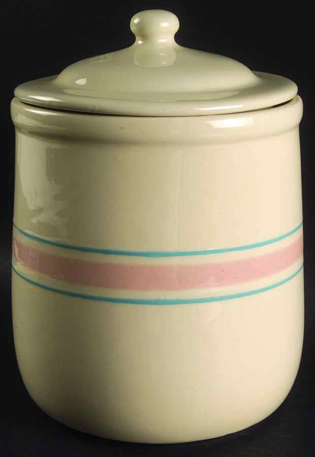 Pink & Blue Stripes Extra Large Canister & Lid by Nelson McCoy-1