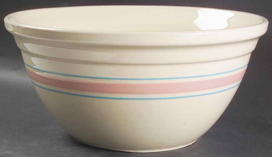 Pink & Blue Stripes Dough Bowl by Nelson McCoy-1