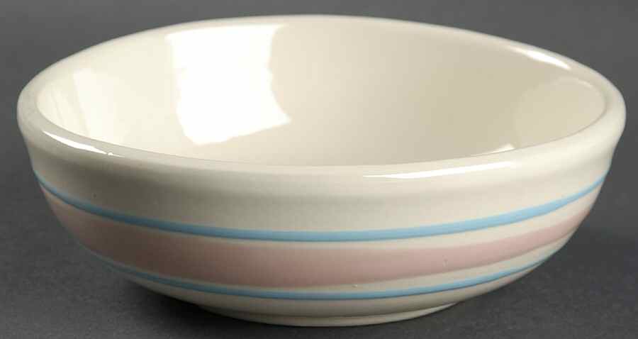 Pink & Blue Stripes Coupe Soup Bowl by Nelson McCoy-1