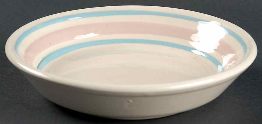 Pink & Blue Stripes Dessert Bowl by Nelson McCoy-1