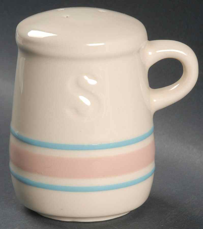 Pink & Blue Stripes Stove Top Salt Shaker by Nelson McCoy-1