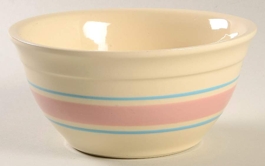 Pink & Blue Stripes 6" Mixing Bowl by Nelson McCoy-1