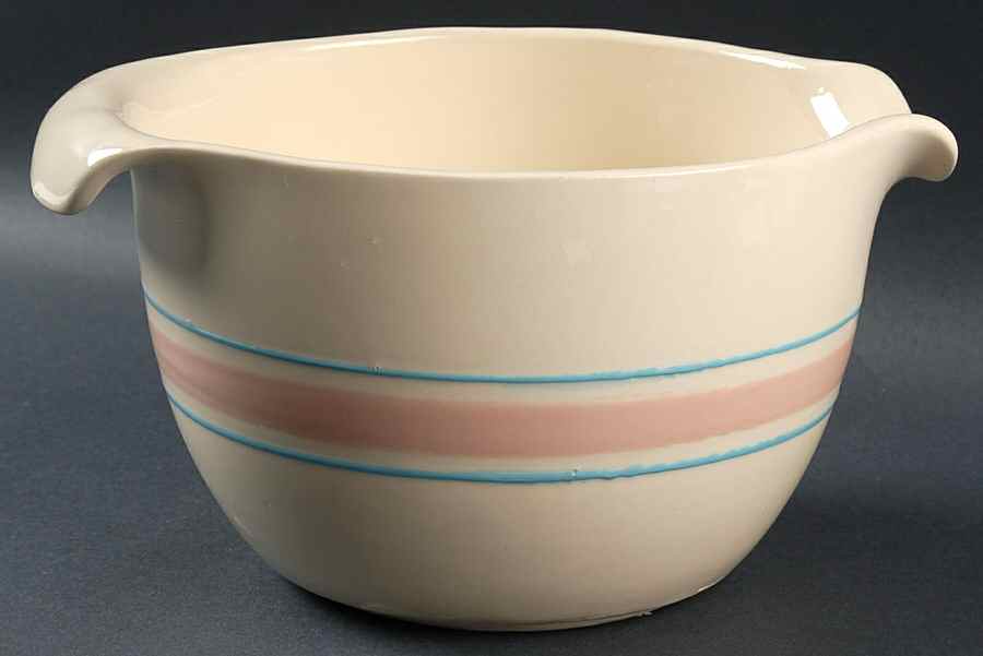 Pink & Blue Stripes Batter Bowl by Nelson McCoy-1