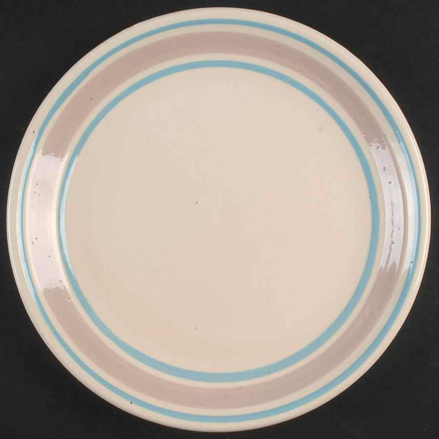 Pink & Blue Stripes Dinner Plate by Nelson McCoy-1