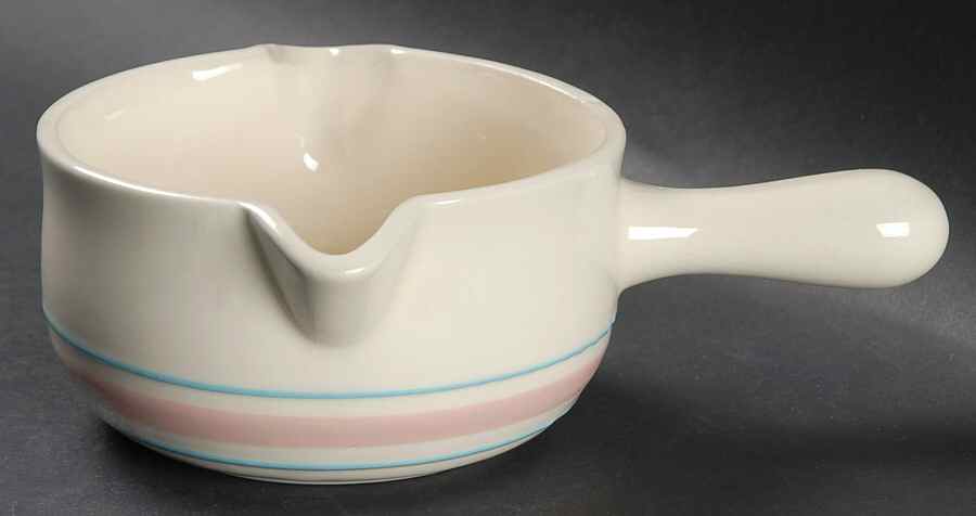 Pink & Blue Stripes Gravy Boat by Nelson McCoy-1