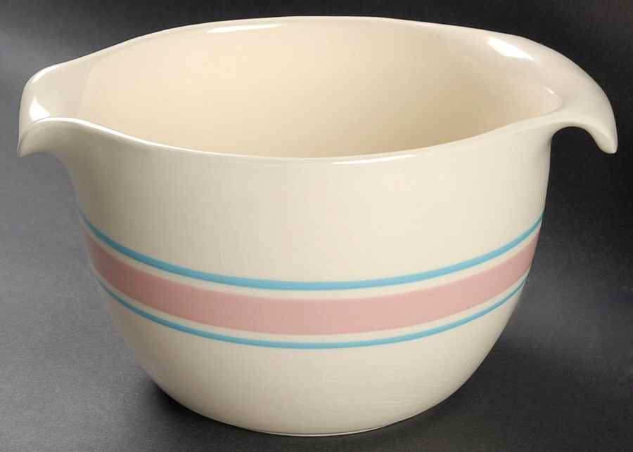 Pink & Blue Stripes Batter Bowl by Nelson McCoy-1