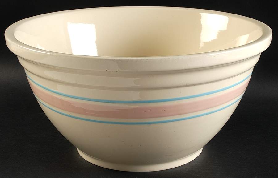 Pink & Blue Stripes Dough Bowl by Nelson McCoy-1