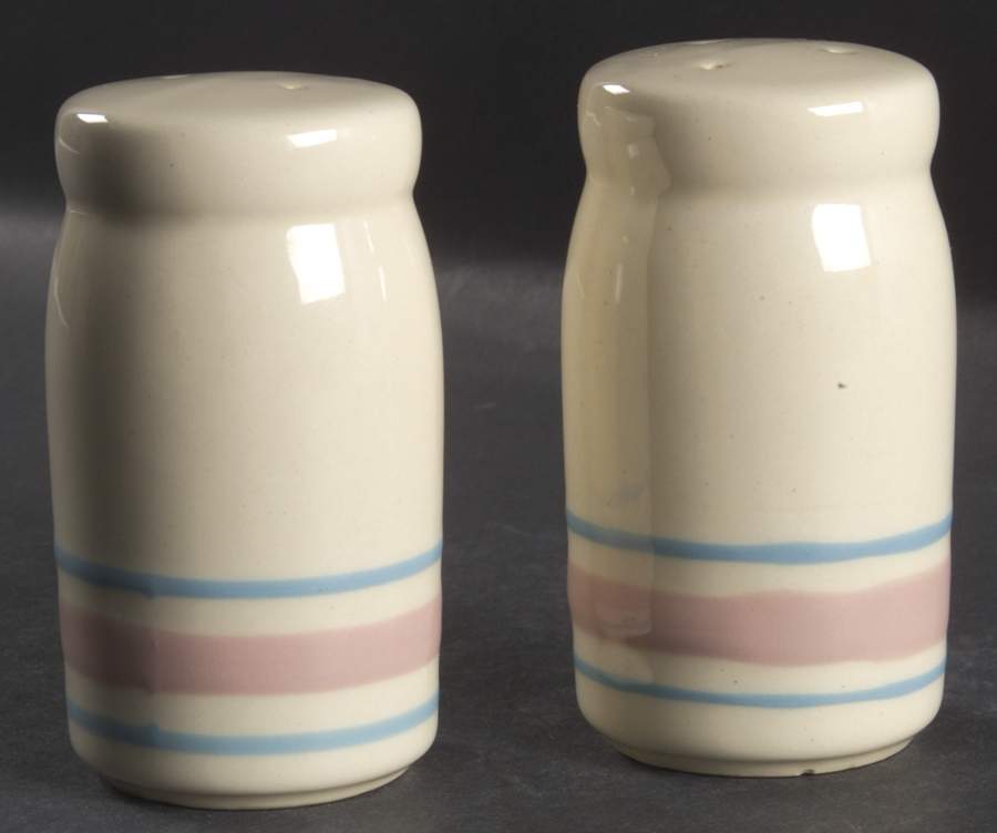 Pink & Blue Stripes Salt & Pepper Set by Nelson McCoy-1