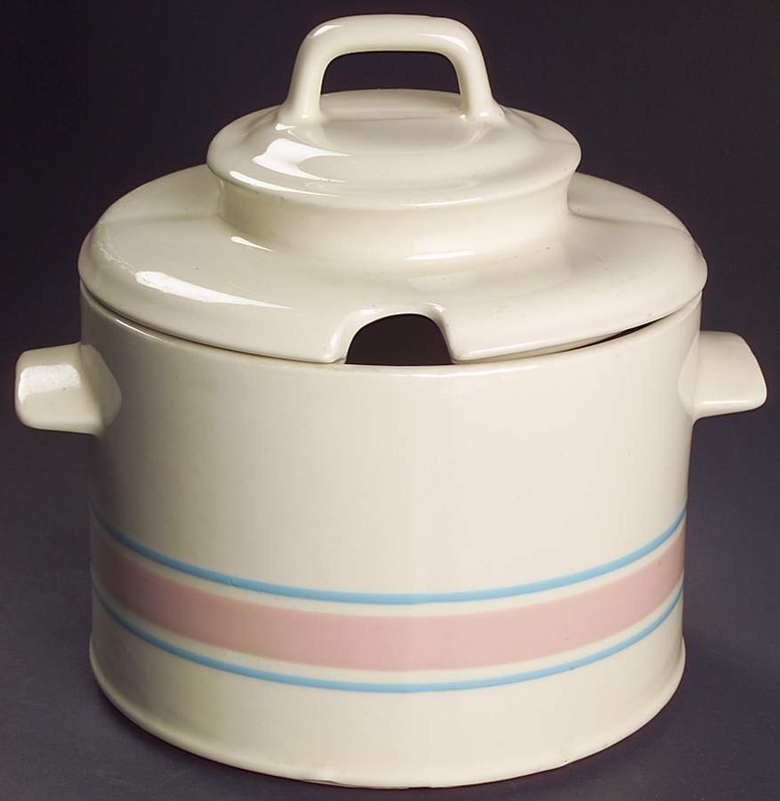Pink & Blue Stripes Tureen & Lid by Nelson McCoy-1