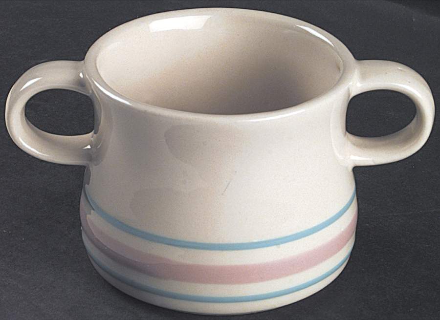 Pink & Blue Stripes Soup Mug by Nelson McCoy-1