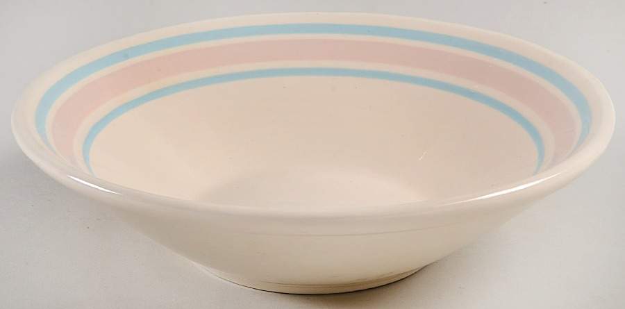 Pink & Blue Stripes 8" Soup/Pasta Bowl by Nelson McCoy-1