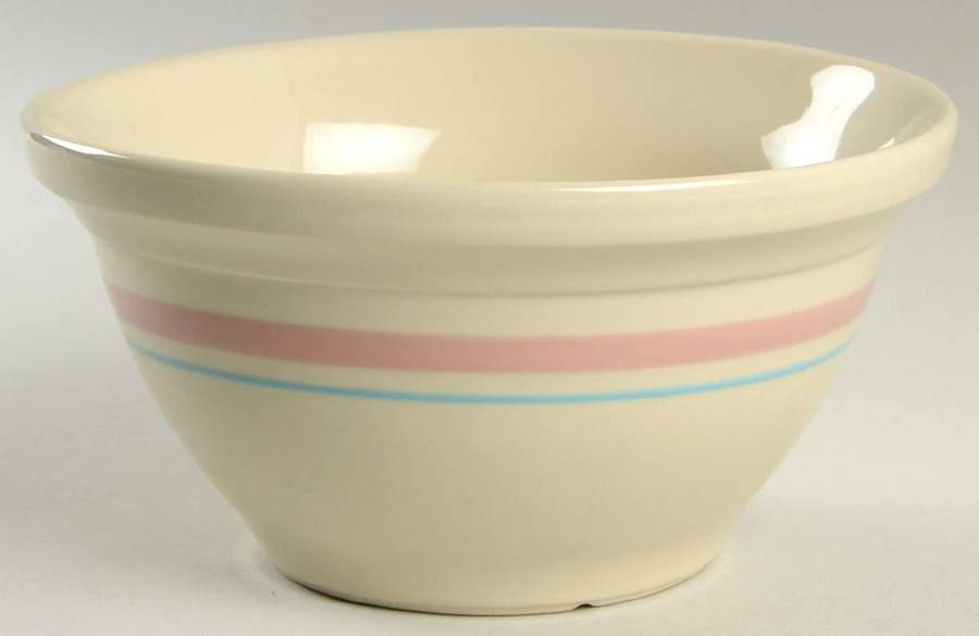 Pink & Blue Stripes 8" Mixing Bowl by Nelson McCoy-1