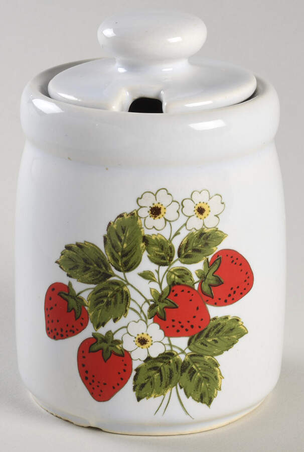 Strawberry Country Jam/Jelly & Lid by Nelson McCoy-1