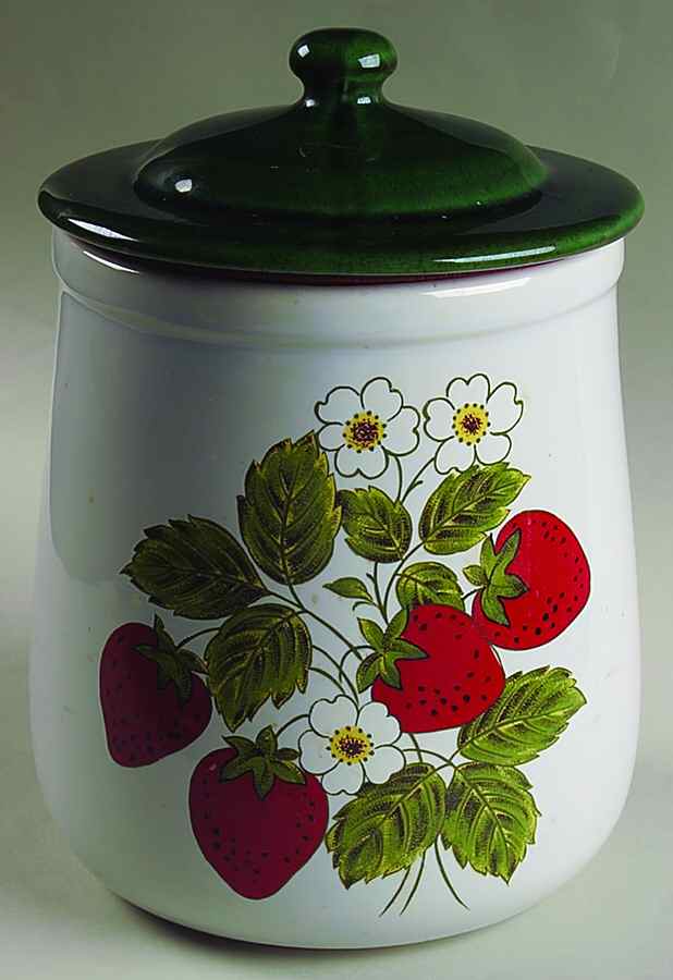 Strawberry Country Large Canister & Lid by Nelson McCoy-1
