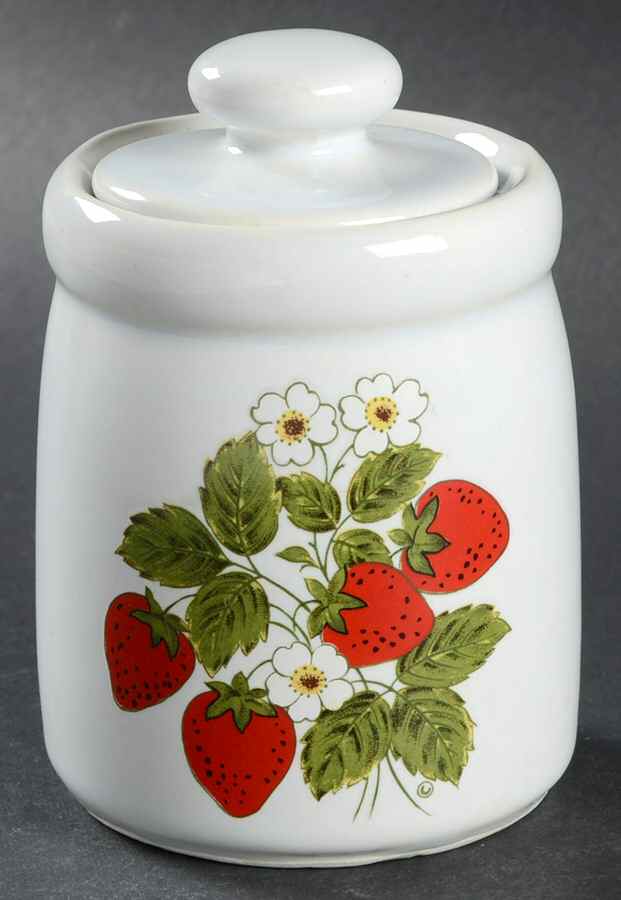 Strawberry Country Sugar Bowl & Lid by Nelson McCoy-1