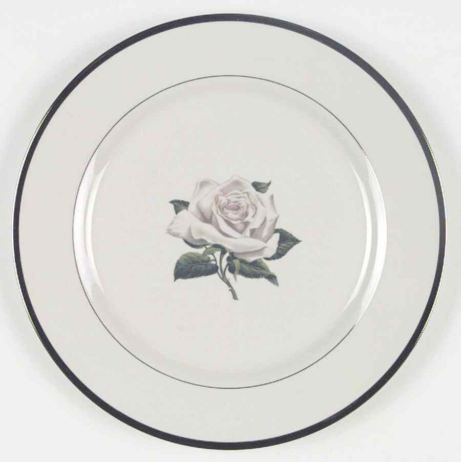 White Rose Dinner Plate by Manchester-1