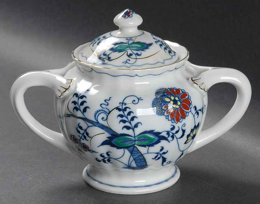 Blue Danube (Pat #99183) Sugar Bowl & Lid by Mascot (Japan)-1