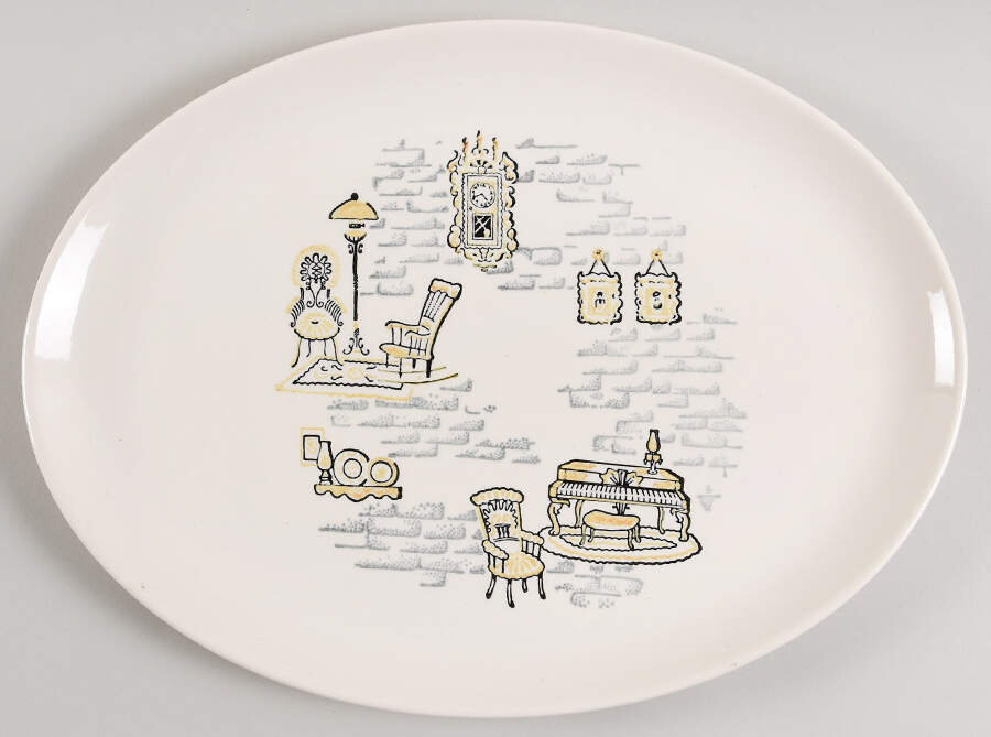 Gay Nineties 13" Oval Serving Platter by Marcrest-1