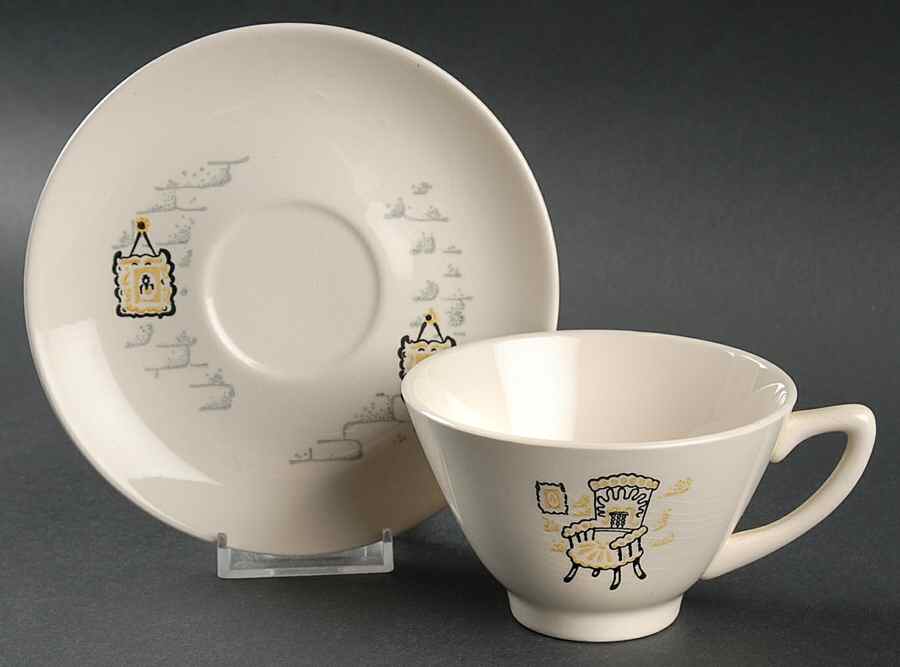 Gay Nineties Flat Cup & Saucer Set by Marcrest-1