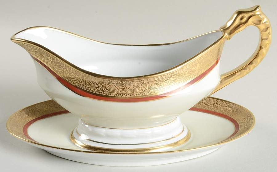 Mai4 Gravy Boat with Attached Underplate by J S Maier-1