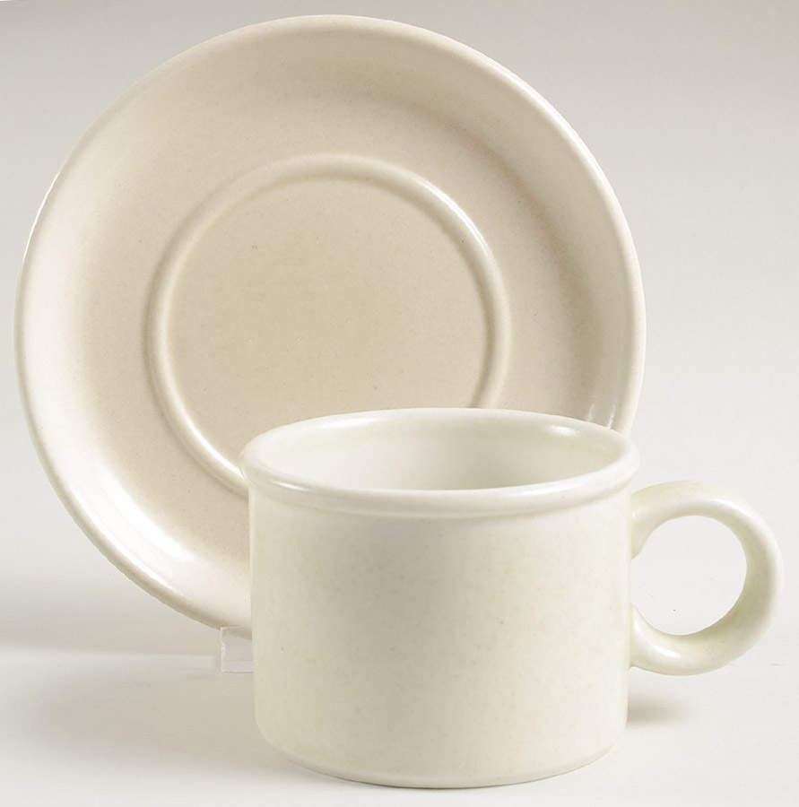 Beige Mist Flat Cup & Saucer Set by W R Midwinter Ltd-1
