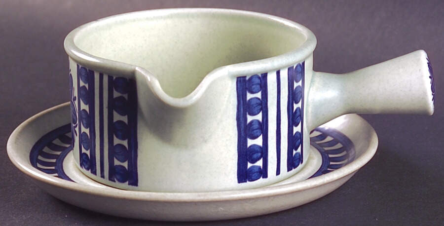 Blue Dahlia Gravy Boat & Underplate by W R Midwinter Ltd-1