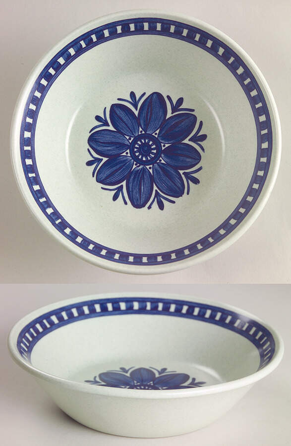Blue Dahlia Coupe Cereal Bowl by W R Midwinter Ltd-1