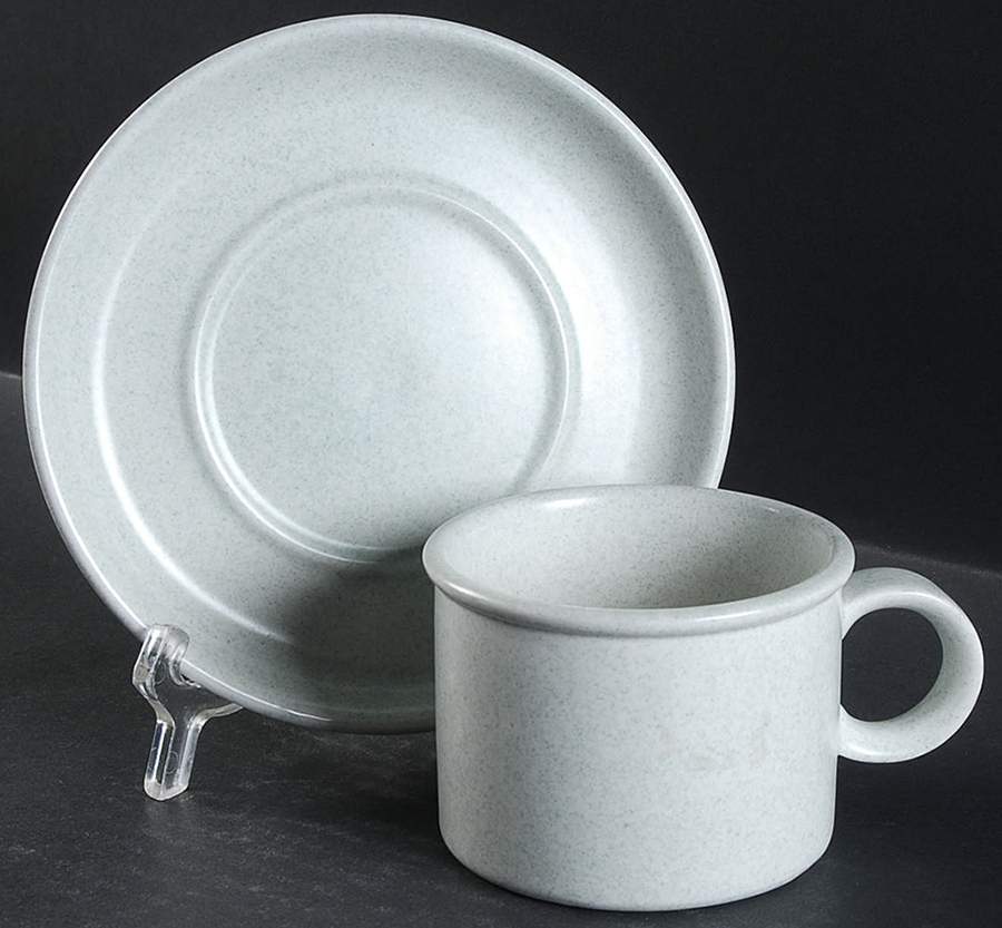 Blue Mist Flat Cup & Saucer Set by W R Midwinter Ltd-1