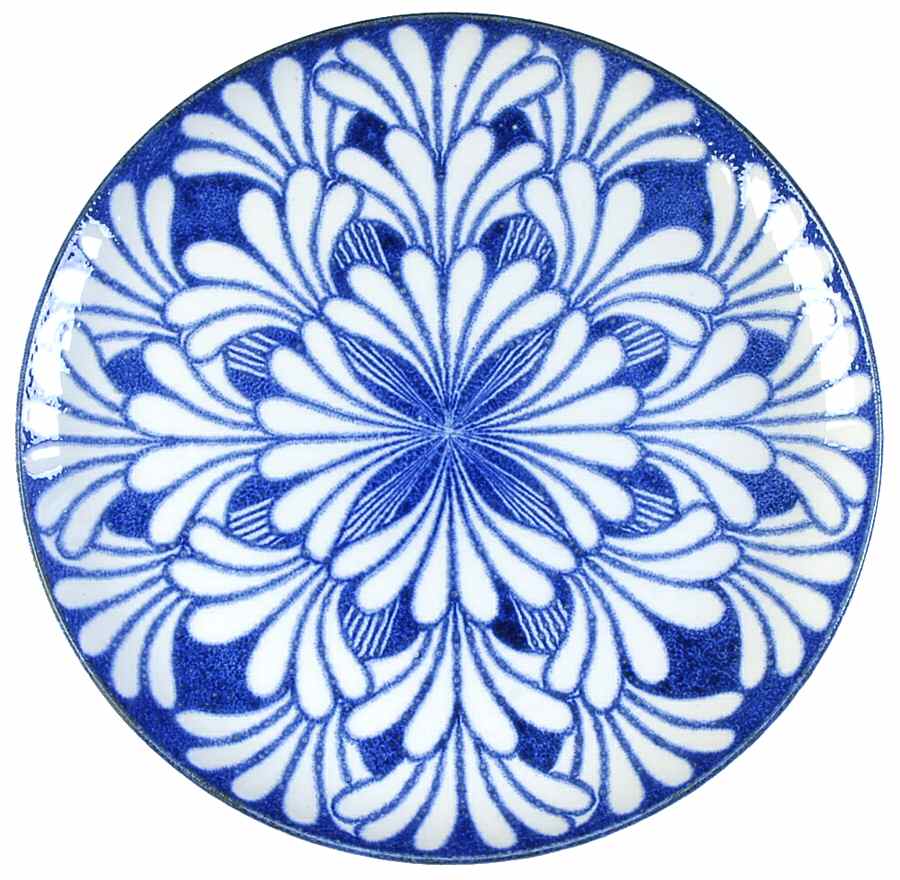 Blue Palm Luncheon Plate by W R Midwinter Ltd-1