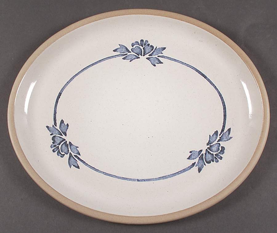 Blue Print England 13" Oval Serving Platter by W R Midwinter Ltd-1