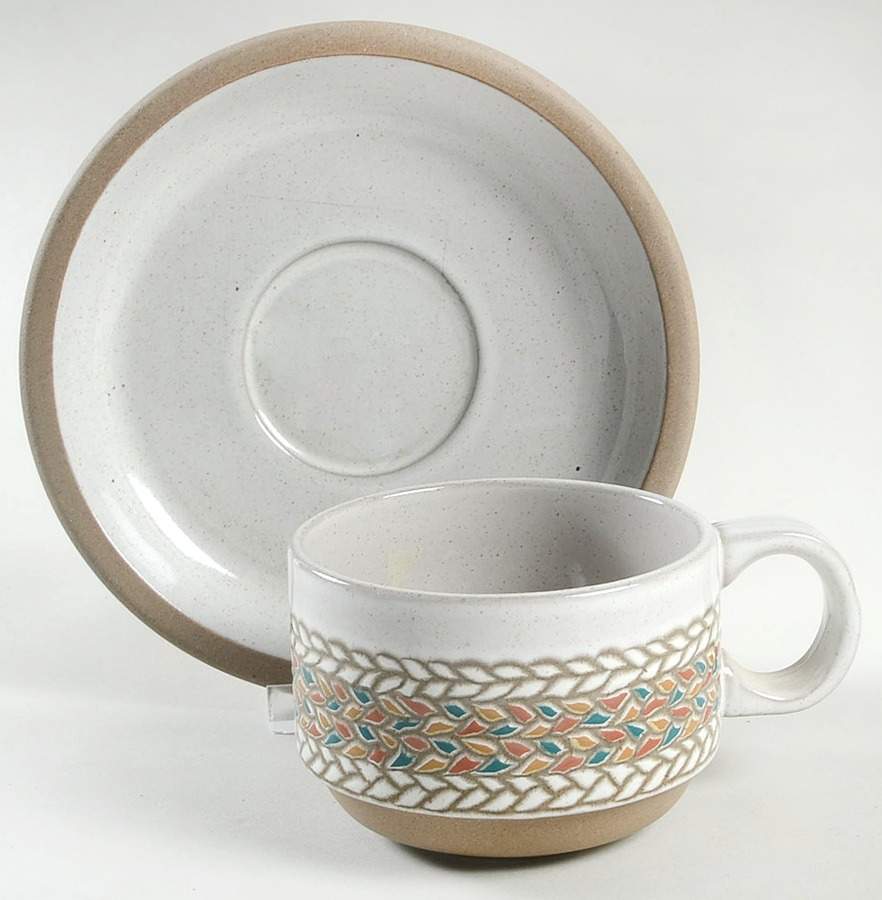 Braid Flat Cup & Saucer Set by W R Midwinter Ltd-1
