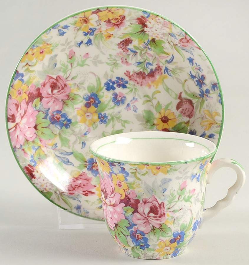 Brama Flat Demitasse Cup & Saucer Set by W R Midwinter Ltd-1