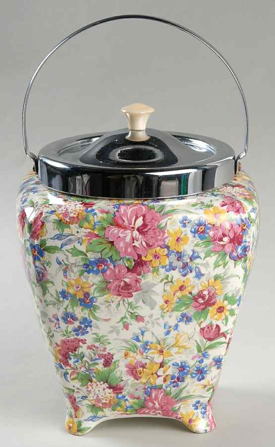 Brama Biscuit Barrel & Metal Lid by W R Midwinter Ltd-1