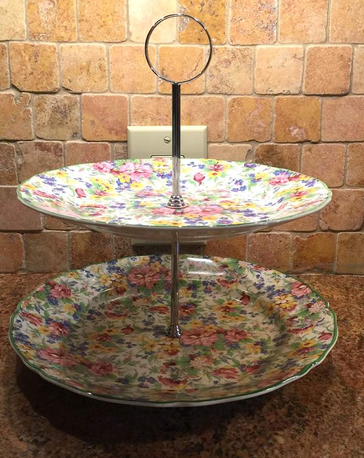 Brama 2 Tiered Serving Tray (Dinner & Salad Plate) by W R Midwinter Ltd-1