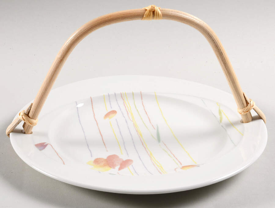 Calypso 5 3/8"-5 5/8" Bamboo Handled Serving Plate  HC by W R Midwinter Ltd-1