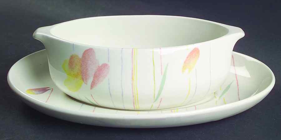 Calypso Flat Cream Soup Bowl & Saucer Set by W R Midwinter Ltd-1