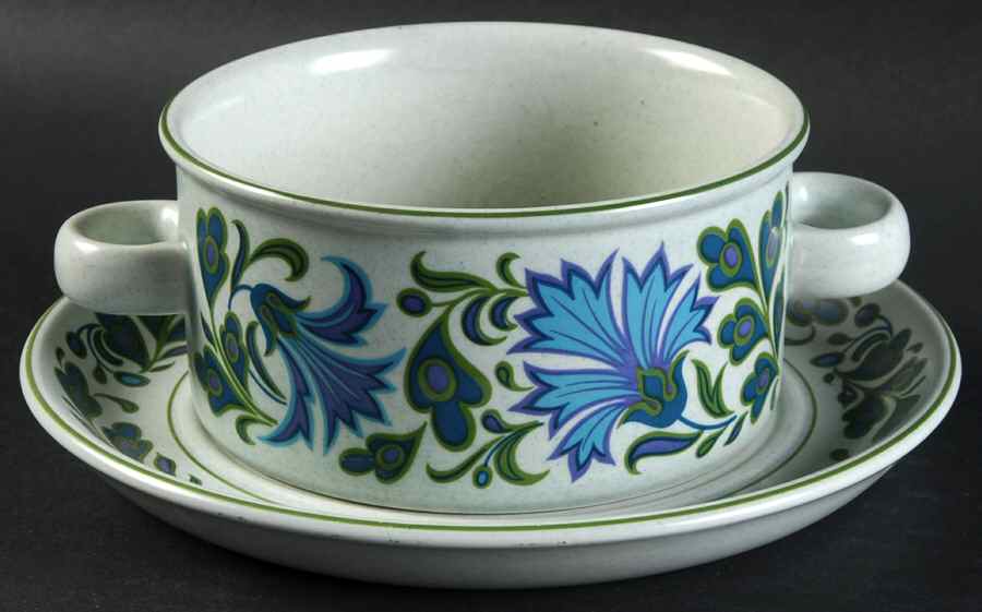 Caprice Flat Cream Soup Bowl & Saucer Set by W R Midwinter Ltd-1