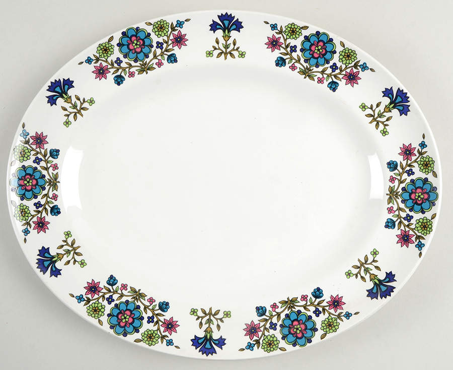 Country Garden 12" Oval Serving Platter by W R Midwinter Ltd-1