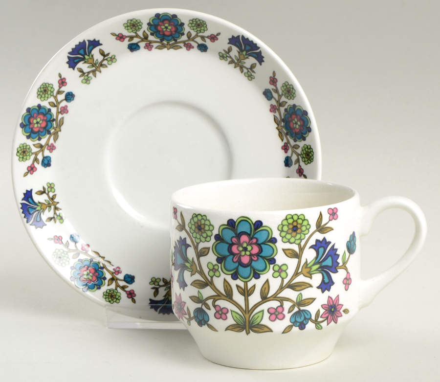 Country Garden Flat Cup & Saucer Set by W R Midwinter Ltd-1