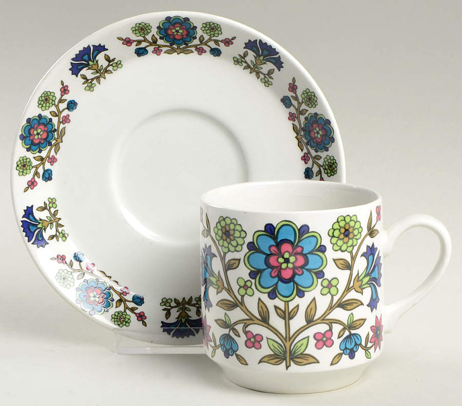 Country Garden Flat Cup & Saucer Set by W R Midwinter Ltd-1