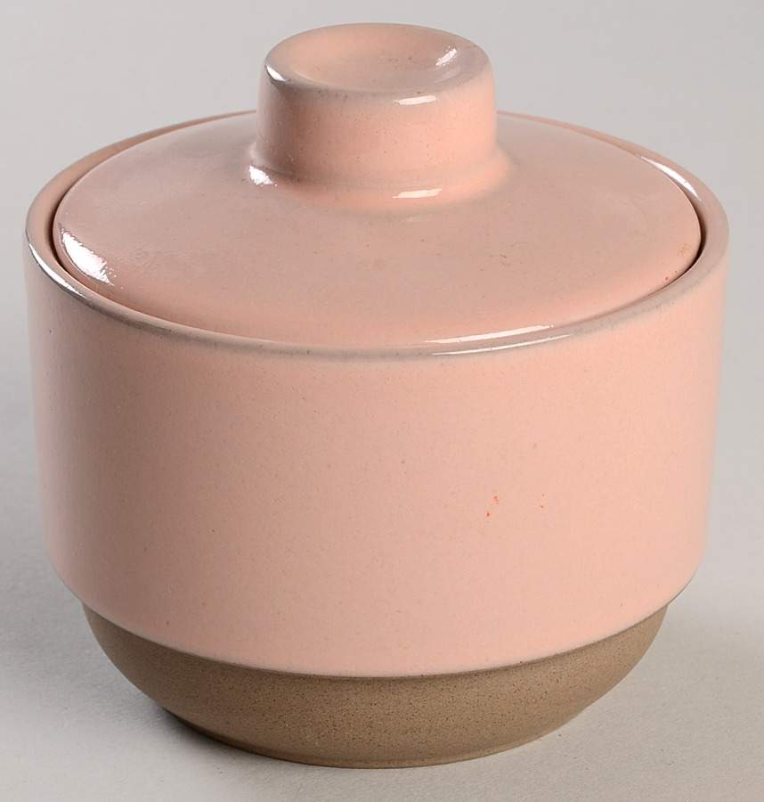 Coral Sand Sugar Bowl & Lid by W R Midwinter Ltd-1