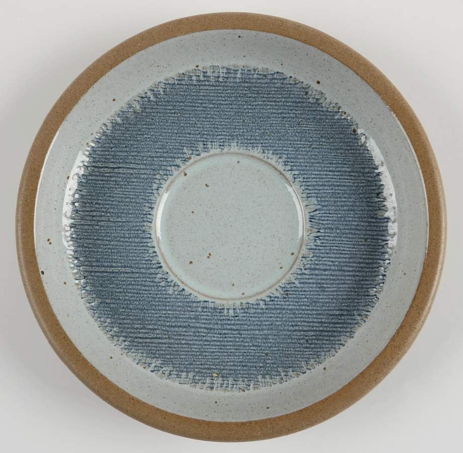 Denim Blue and Brown Saucer by W R Midwinter Ltd-1