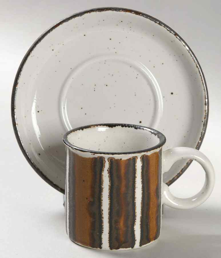 Earth Flat Demitasse Cup & Saucer Set by W R Midwinter Ltd-1