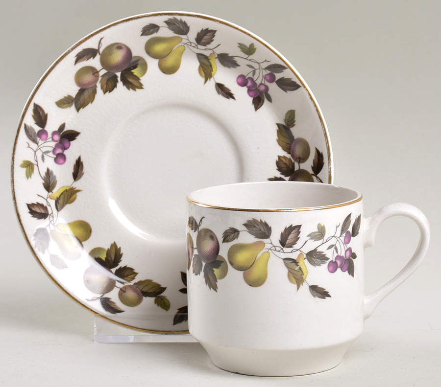 Evesham Flat Demitasse Cup & Saucer Set by W R Midwinter Ltd-1