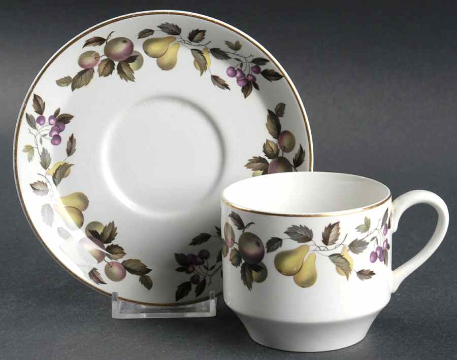Evesham Flat Cup & Saucer Set by W R Midwinter Ltd-1