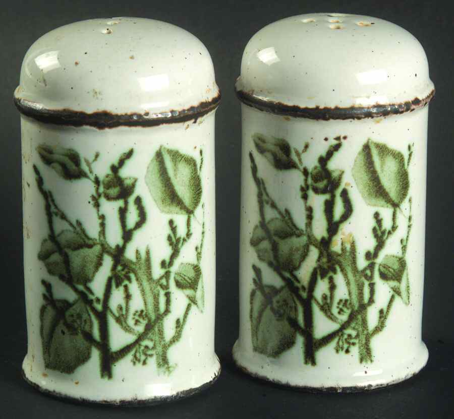 Green Leaves Salt & Pepper Set by W R Midwinter Ltd-1