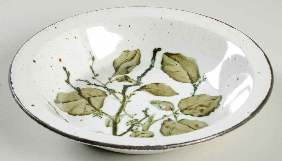 Green Leaves Rim Soup Bowl by W R Midwinter Ltd-1
