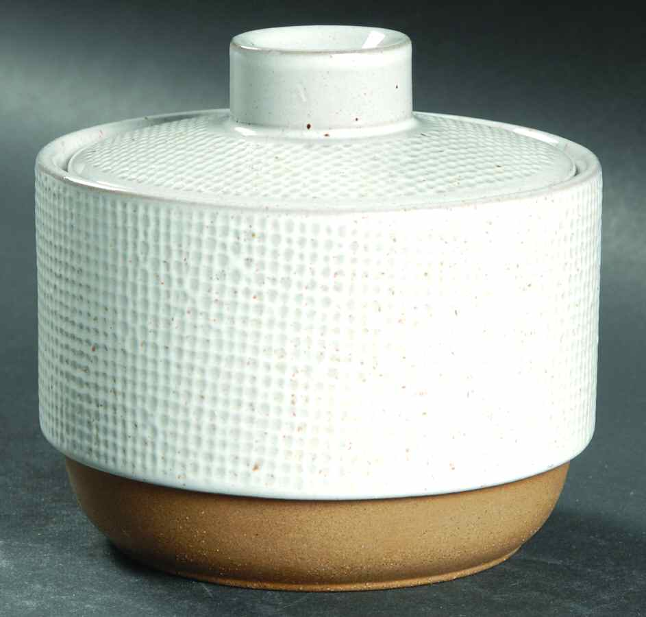 Hopsack Sugar Bowl & Lid by W R Midwinter Ltd-1