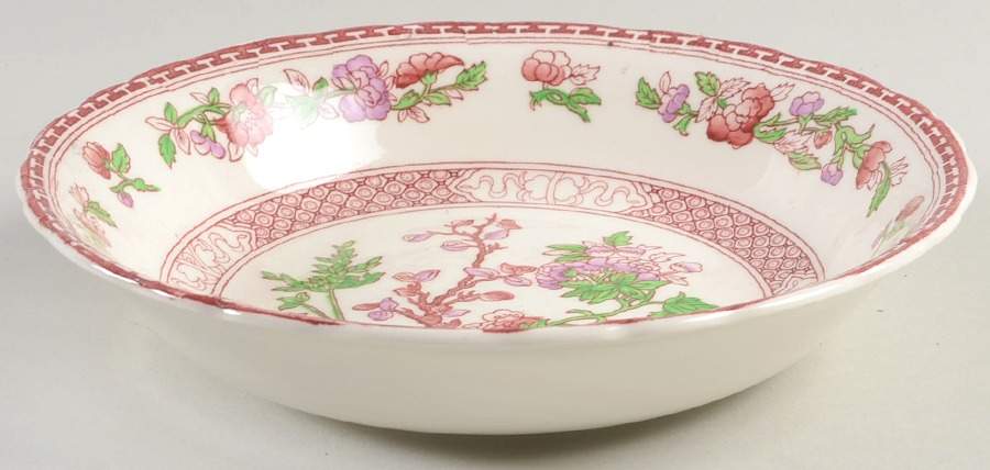 Indian Tree Red Lavender (Scalloped) Coupe Soup Bowl by W R Midwinter Ltd-1